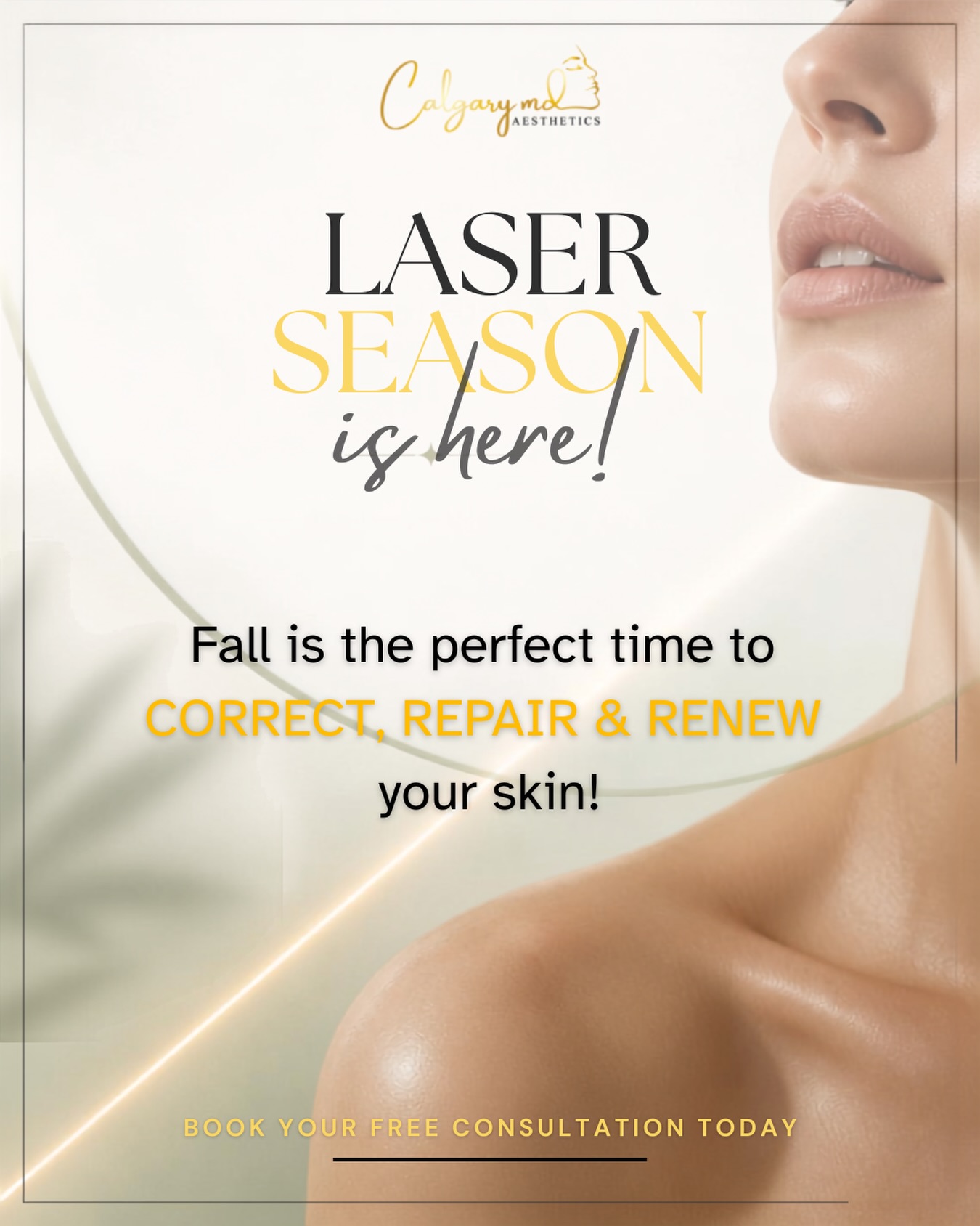 LASER SEASON IS HERE ✨

Summer was fun. The sun damage? Not so much. 👀

Laser season has officially arrived at CalgaryMD Aesthetics!

Whether you’re looking to target pigmentation, redness, uneven texture, fine lines or acne scarring, this is the perfect time to start planning your fall skin treatments.

Different concerns need different technologies—which is why your laser plan should never be one-size-fits-all.

Ready for your fall skin reset?

Book a consultation and we’ll help determine where to start.

#LaserSeason #CalgaryAesthetics #CalgaryLaser #YYCAesthetics